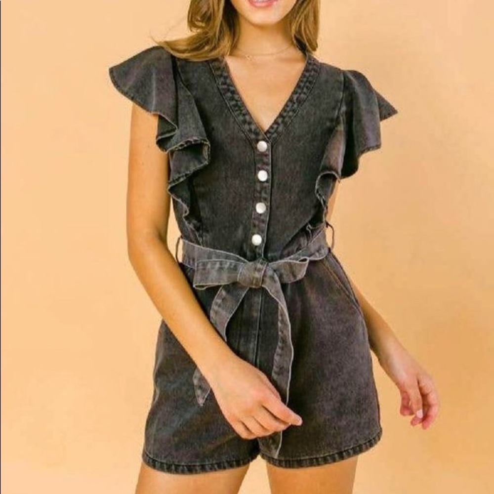 Denim romper